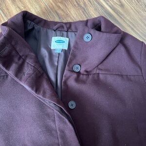 Old Navy Plum Cropped Pea Coat